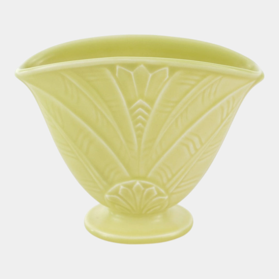 Rookwood 1936 Vintage Art Deco Pottery Green Ceramic Fan Vase 6589 - Just Art Pottery