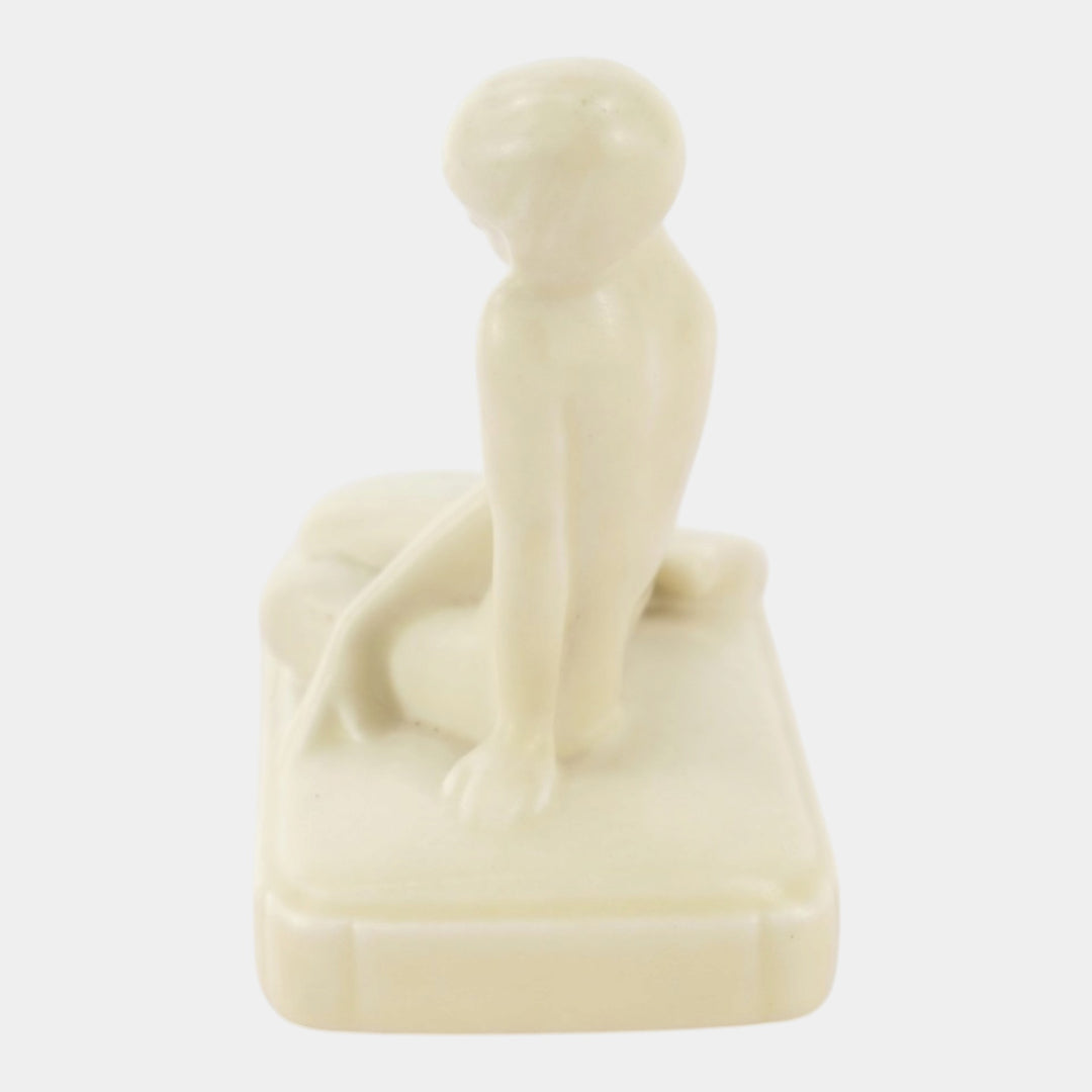 Rookwood 1933 Vintage Art Pottery White Nude Paperweight Figurine 2868 Abel