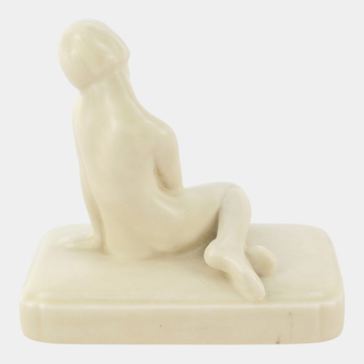 Rookwood 1933 Vintage Art Pottery White Nude Paperweight Figurine 2868 Abel