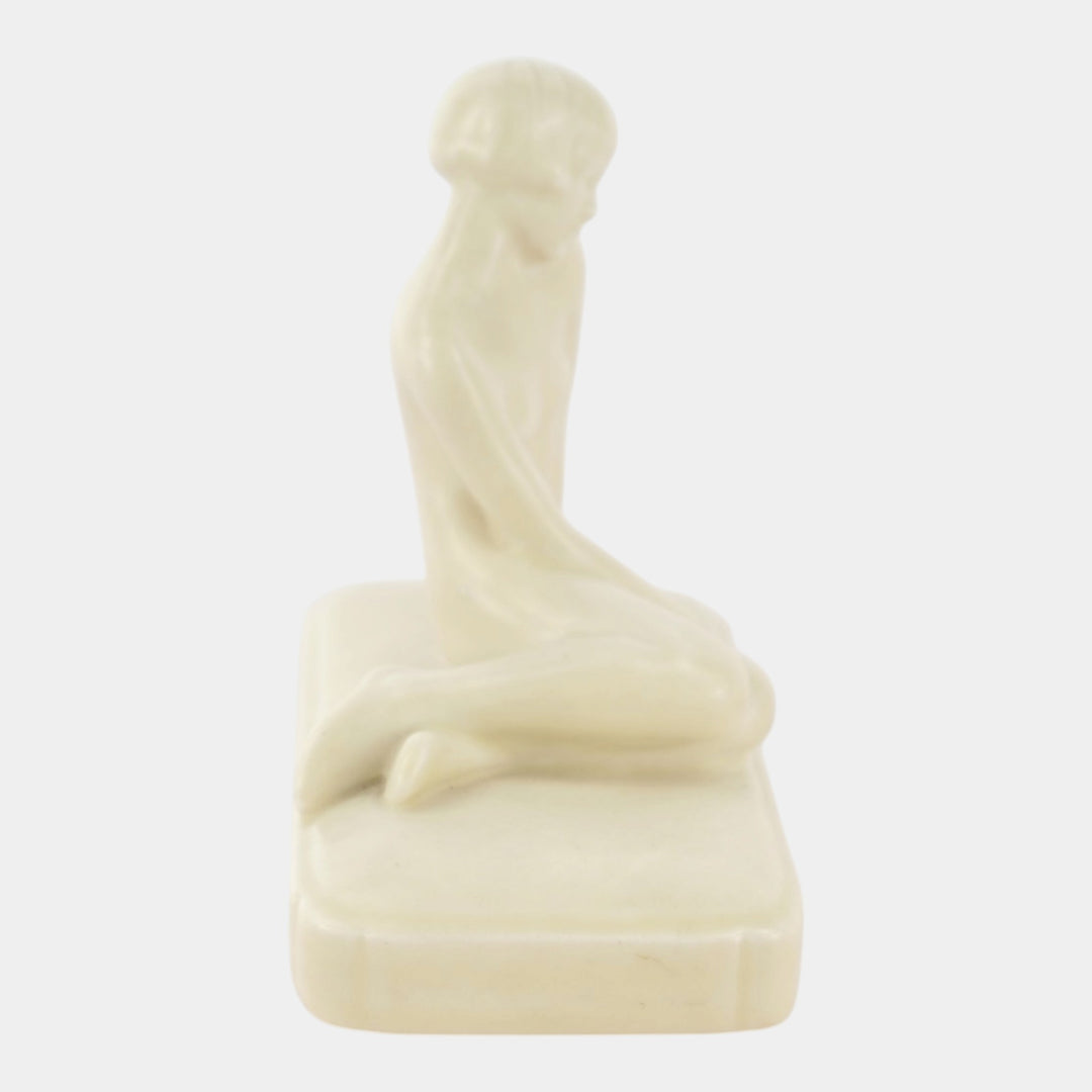 Rookwood 1933 Vintage Art Pottery White Nude Paperweight Figurine 2868 Abel