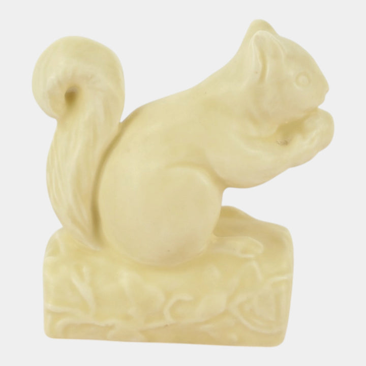 Rookwood 1933 Vintage Pottery White Squirrel Paperweight Figurine 6025