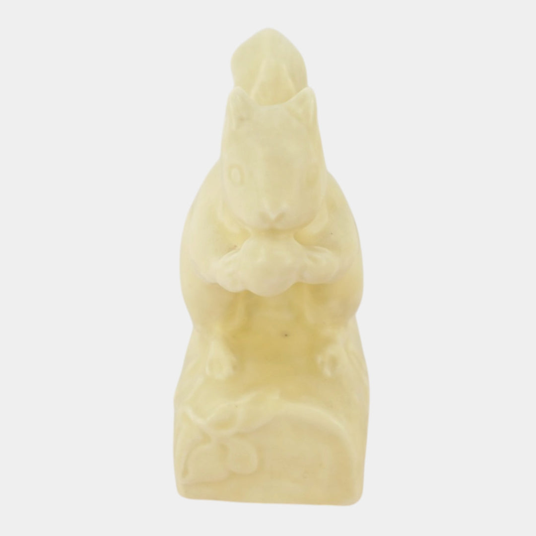 Rookwood 1933 Vintage Pottery White Squirrel Paperweight Figurine 6025