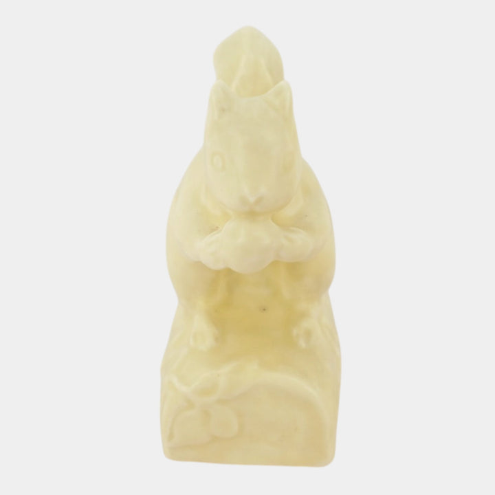 Rookwood 1933 Vintage Pottery White Squirrel Paperweight Figurine 6025