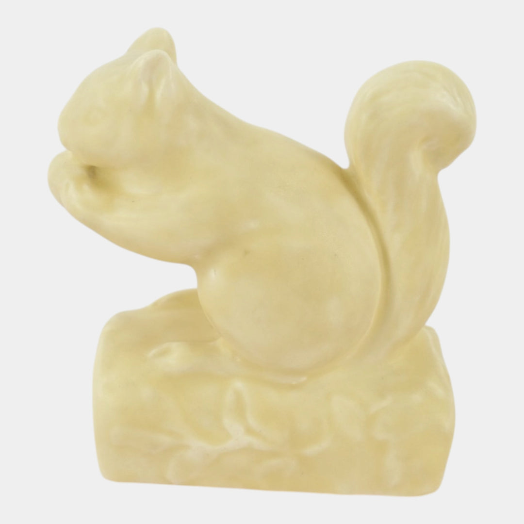 Rookwood 1933 Vintage Pottery White Squirrel Paperweight Figurine 6025