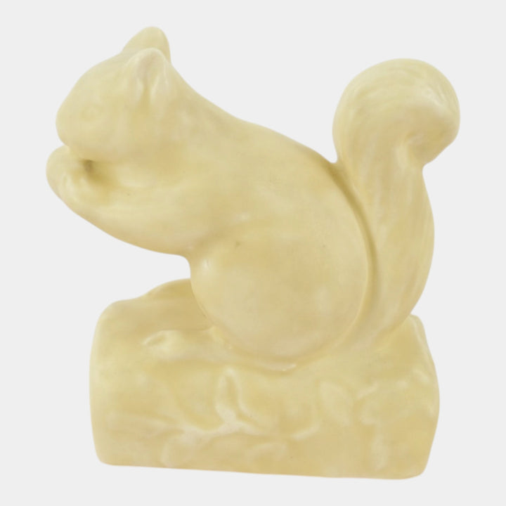 Rookwood 1933 Vintage Pottery White Squirrel Paperweight Figurine 6025