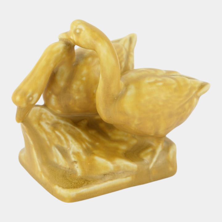 Rookwood 1930 Vintage Art Pottery Yellow Geese Ceramic Paperweight Figurine 1855