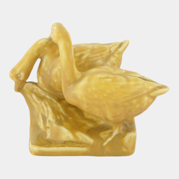 Rookwood 1930 Vintage Art Pottery Yellow Geese Ceramic Paperweight Figurine 1855