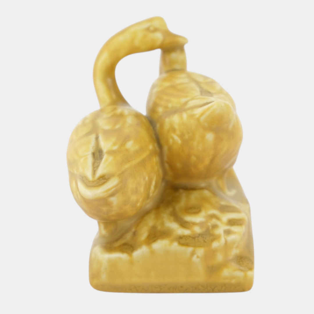 Rookwood 1930 Vintage Art Pottery Yellow Geese Ceramic Paperweight Figurine 1855