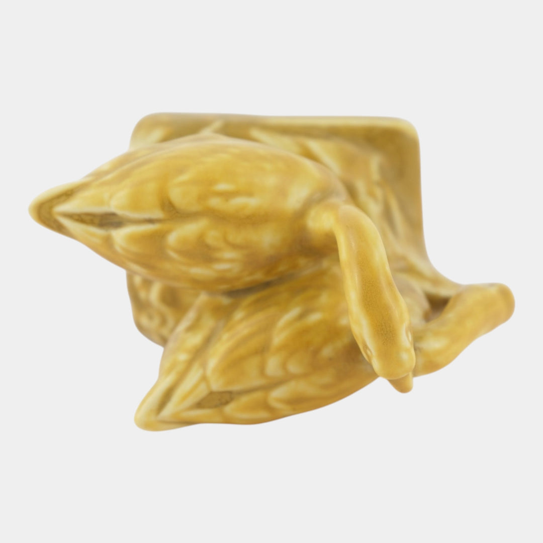Rookwood 1930 Vintage Art Pottery Yellow Geese Ceramic Paperweight Figurine 1855