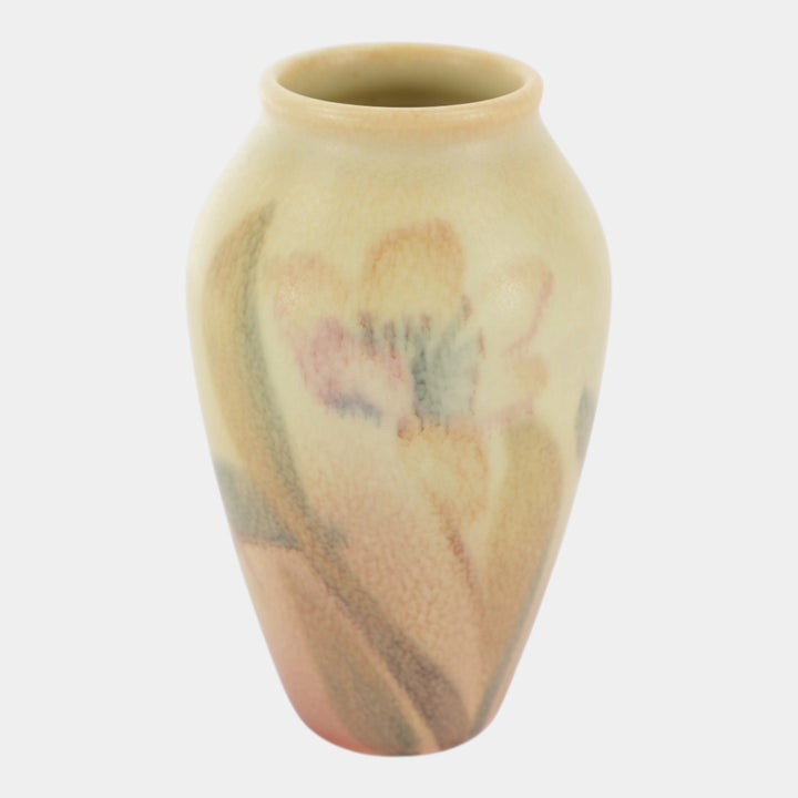 Rookwood 1937 Vintage Art Pottery Floral Vellum Ceramic Vase 913E McDonald - Just Art Pottery