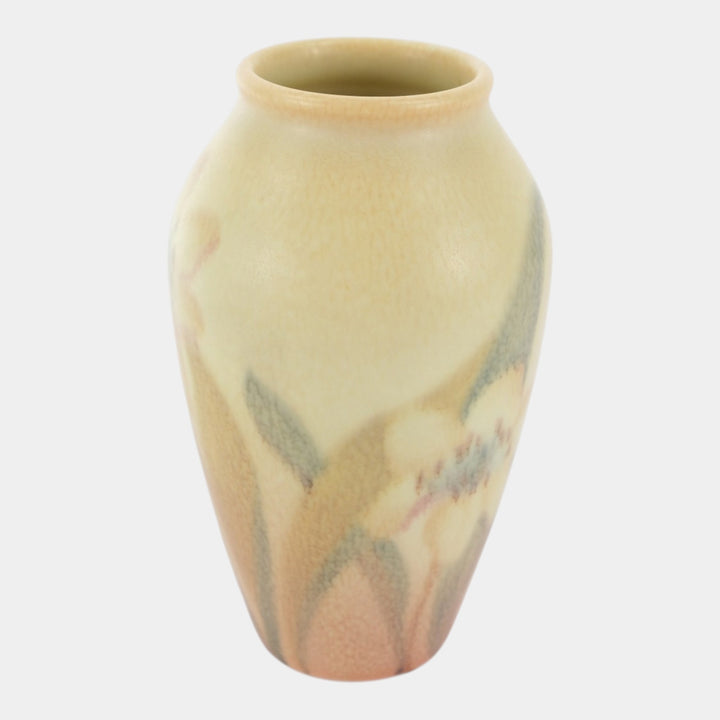 Rookwood 1937 Vintage Art Pottery Floral Vellum Ceramic Vase 913E McDonald - Just Art Pottery