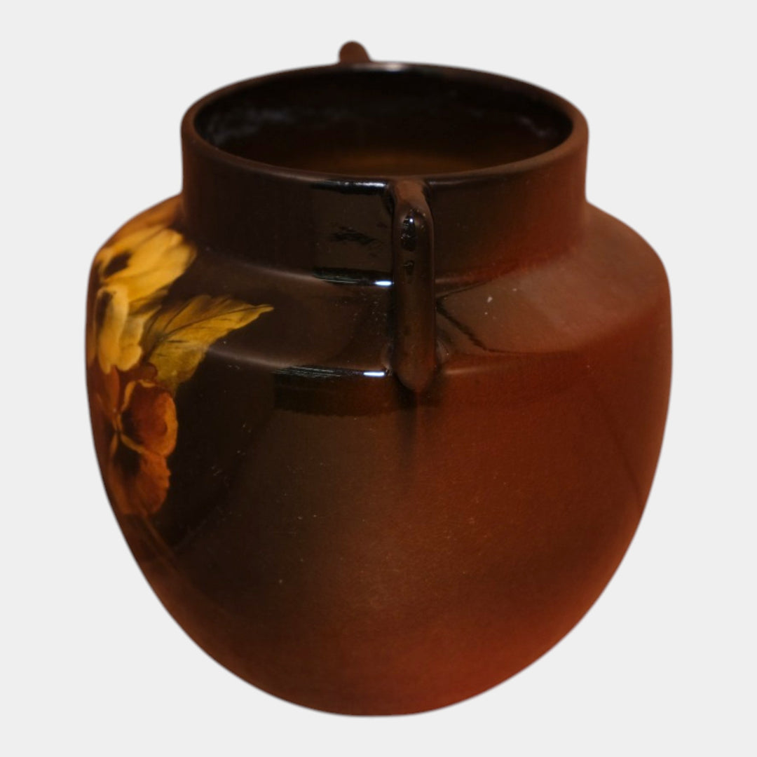Rookwood 1893 Art Pottery Standard Glaze Pansy Double Handled Vase 459E Lincoln - Just Art Pottery