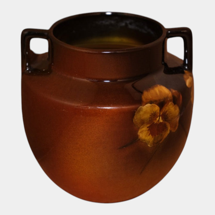 Rookwood 1893 Art Pottery Standard Glaze Pansy Double Handled Vase 459E Lincoln - Just Art Pottery