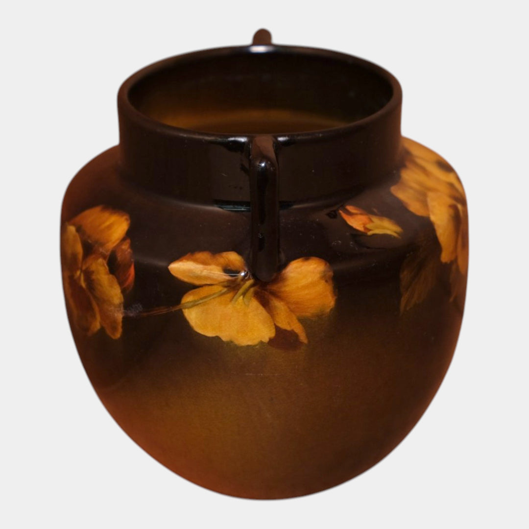 Rookwood 1893 Art Pottery Standard Glaze Pansy Double Handled Vase 459E Lincoln - Just Art Pottery
