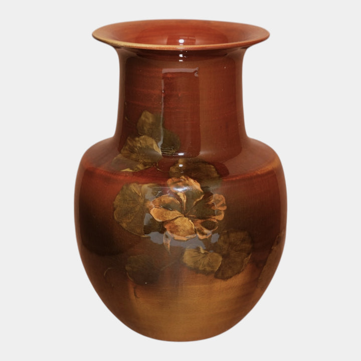 Rookwood 1889 Art Pottery Standard Glaze Floral & Leaf Decorated Vase 419 Toohey