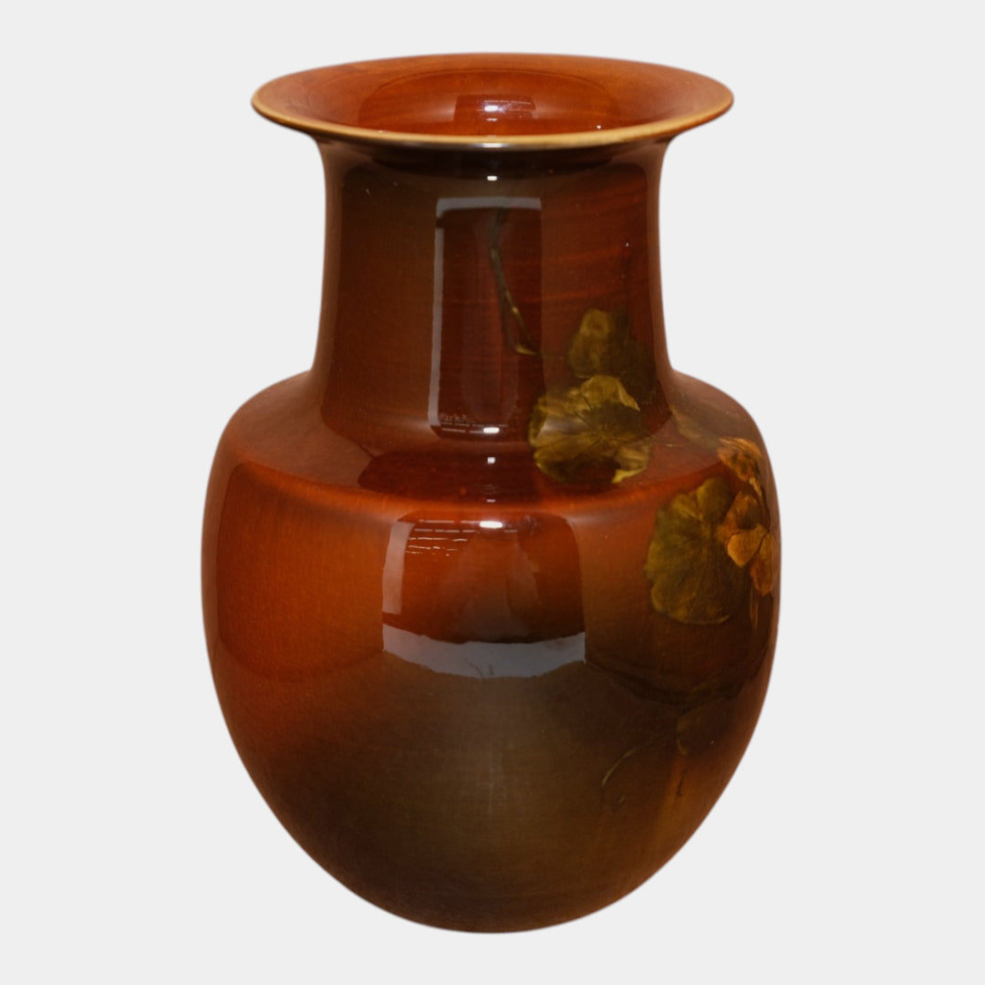 Rookwood 1889 Art Pottery Standard Glaze Floral & Leaf Decorated Vase 419 Toohey