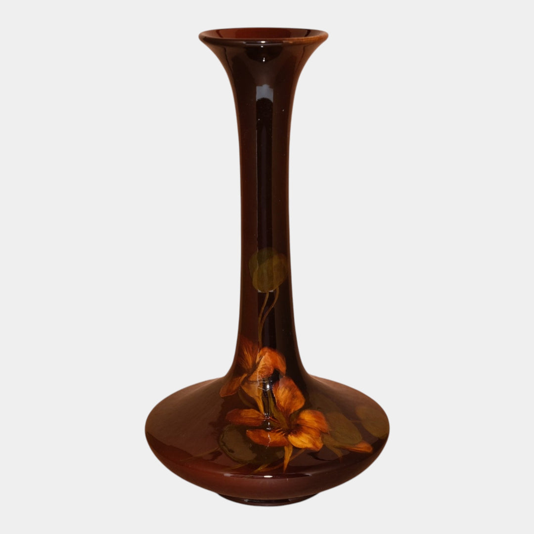 Rookwood 1896 Art Pottery Standard Glaze Red Floral Tall Vase 566B Toohey - Just Art Pottery