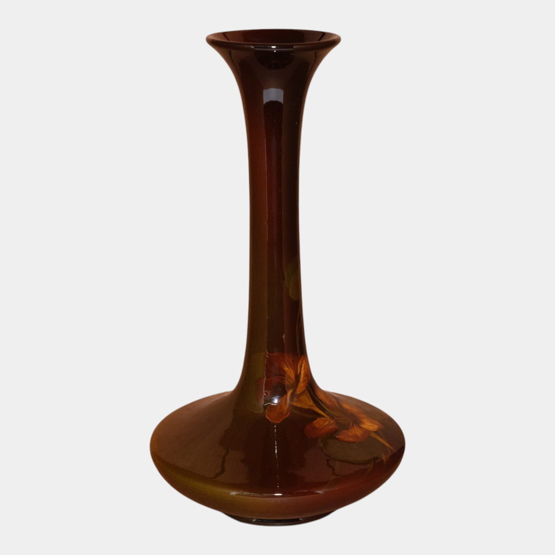 Rookwood 1896 Art Pottery Standard Glaze Red Floral Tall Vase 566B Toohey - Just Art Pottery