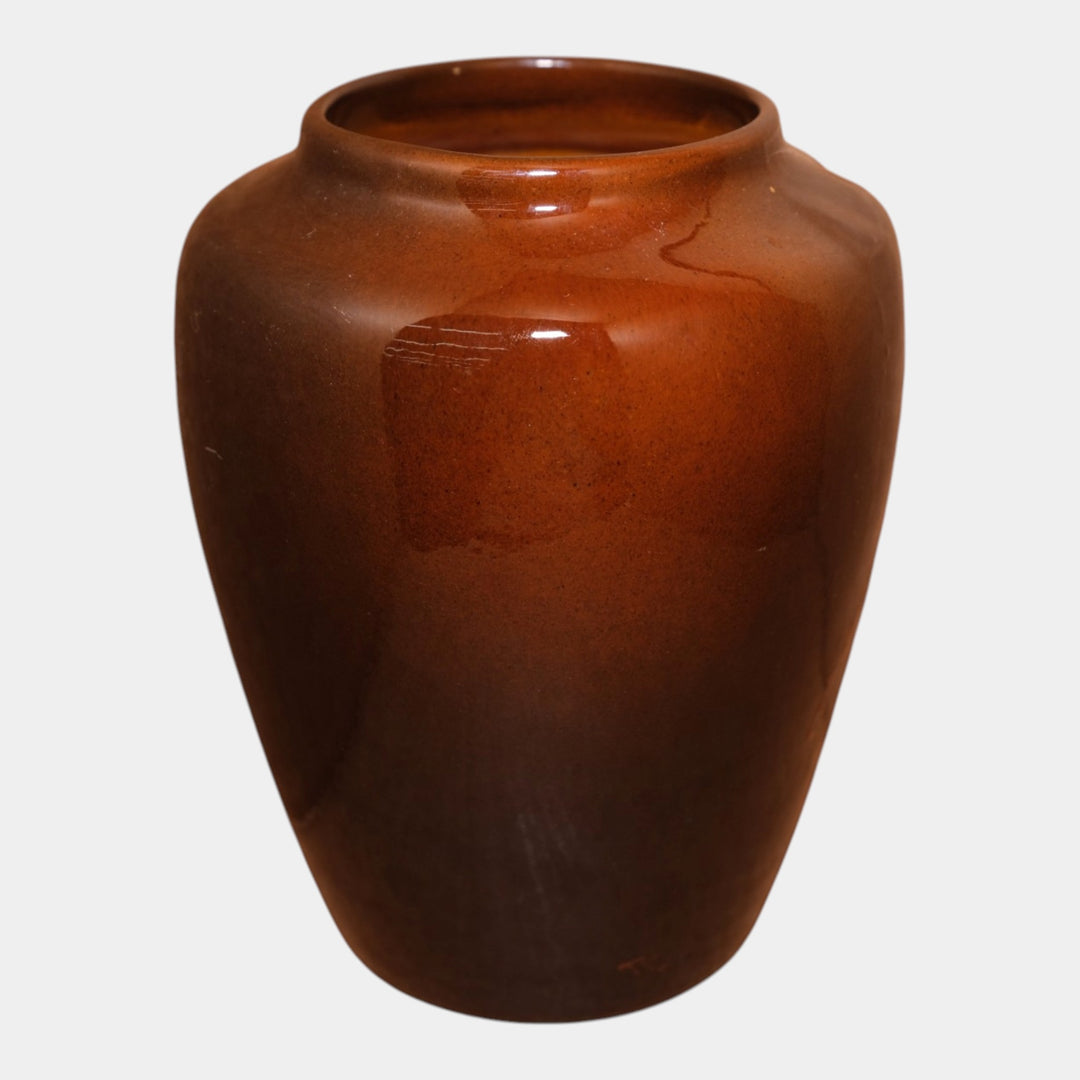 Owens Utopian Early 1900s Art Pottery Hand Painted Berry Large Vase 1256 Artist Signed - Just Art Pottery