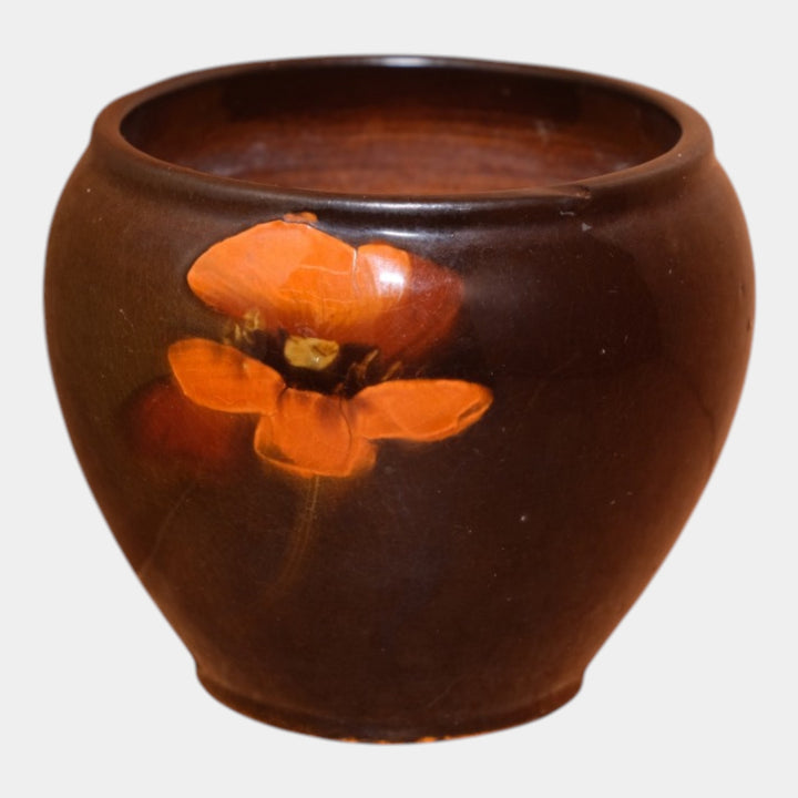 Weller Louwelsa 1900s Art Pottery Brown Standard Glaze Pansy Planter Vase - Just Art Pottery
