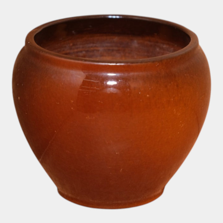 Weller Louwelsa 1900s Art Pottery Brown Standard Glaze Pansy Planter Vase - Just Art Pottery