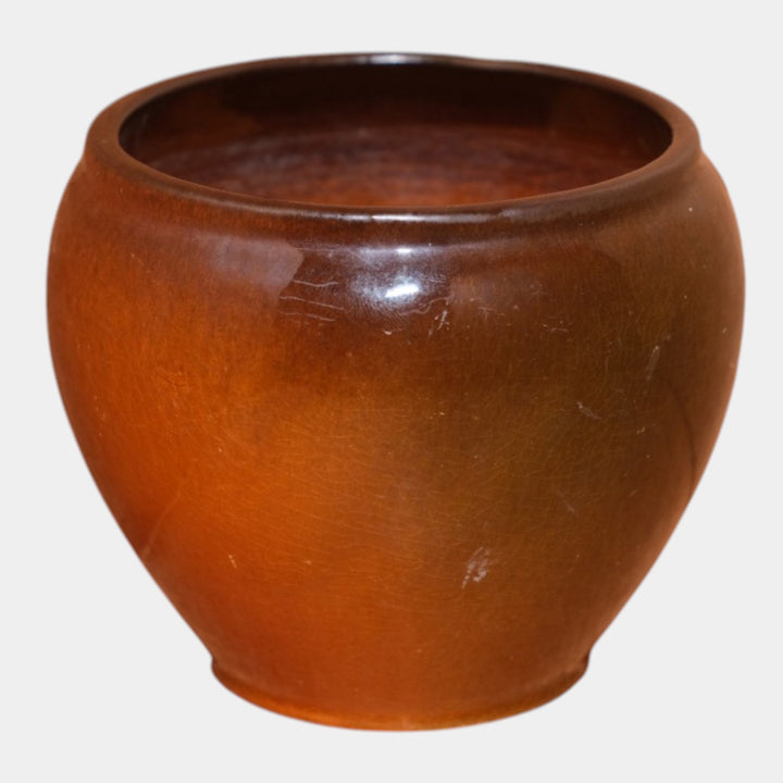 Weller Louwelsa 1900s Art Pottery Brown Standard Glaze Pansy Planter Vase - Just Art Pottery