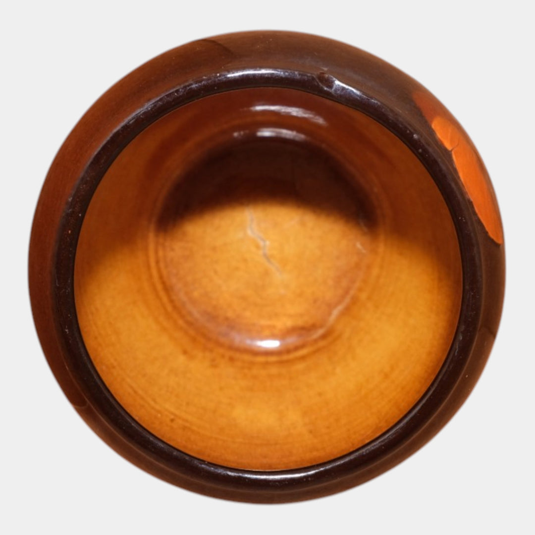 Weller Louwelsa 1900s Art Pottery Brown Standard Glaze Pansy Planter Vase - Just Art Pottery