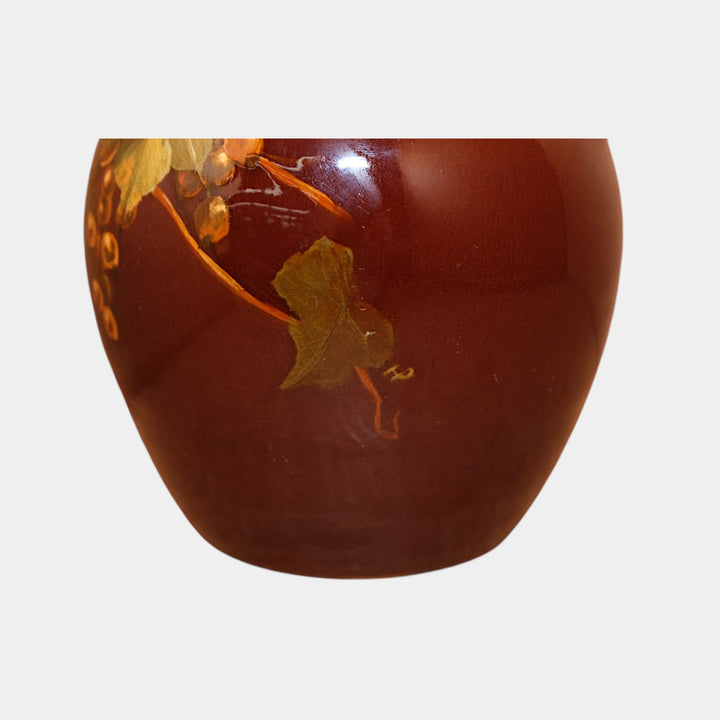 Weller Dickens Ware 1900s Art Pottery Brown Ceramic Jug Vase 37 Pillsbury - Just Art Pottery
