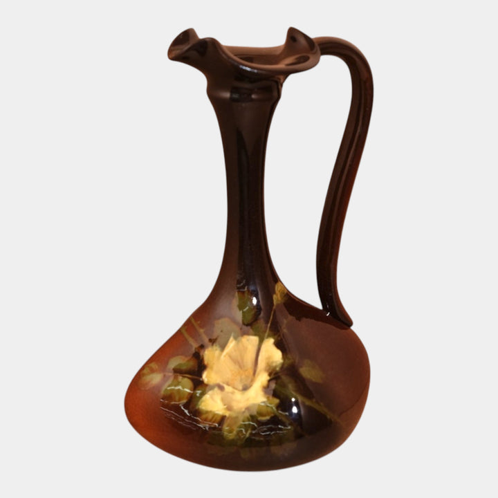 Weller Louwelsa 1900s Antique Art Pottery Standard Glaze Floral Ewer 187 - Just Art Pottery