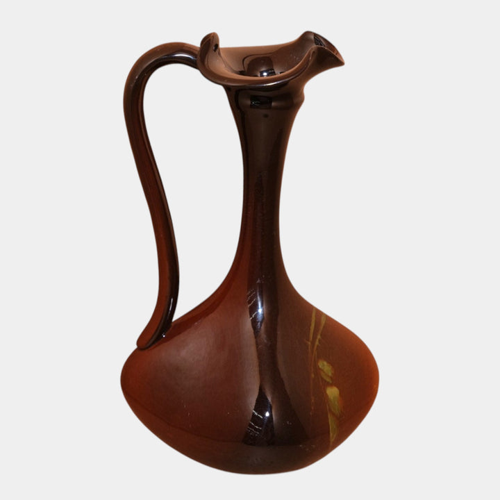 Weller Louwelsa 1900s Antique Art Pottery Standard Glaze Floral Ewer 187 - Just Art Pottery