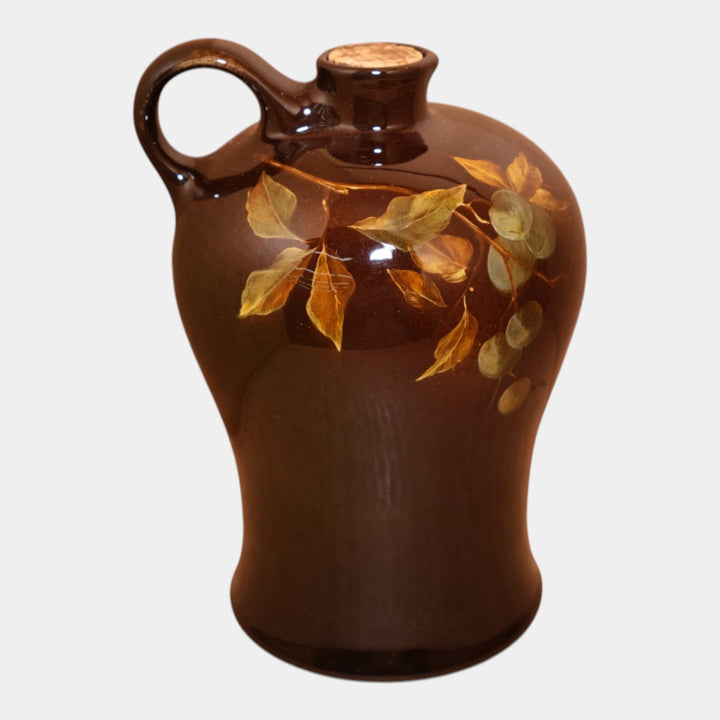 Owens Lightweight 1900s Art Pottery Berries Hand Painted Ceramic Jug 793 Hoskins - Just Art Pottery