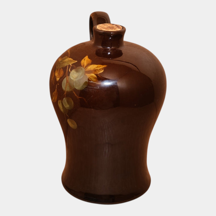 Owens Lightweight 1900s Art Pottery Berries Hand Painted Ceramic Jug 793 Hoskins - Just Art Pottery