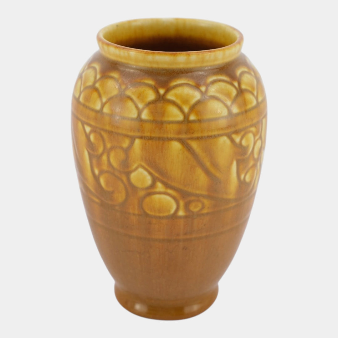 Rookwood 1927 Vintage Art Deco Pottery Yellow Brown Ceramic Vase 2853