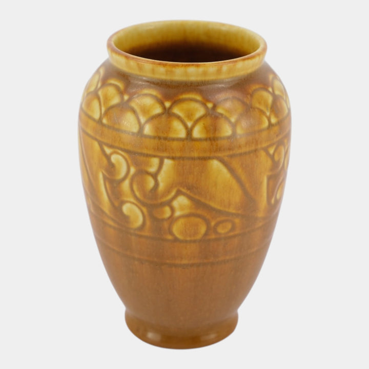 Rookwood 1927 Vintage Art Deco Pottery Yellow Brown Ceramic Vase 2853