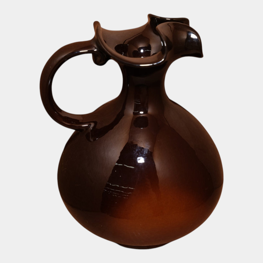 Cambridge Ohio Pottery Standard Glaze Red Poppy Loop Handle Ewer Mary Lillie - Just Art Pottery