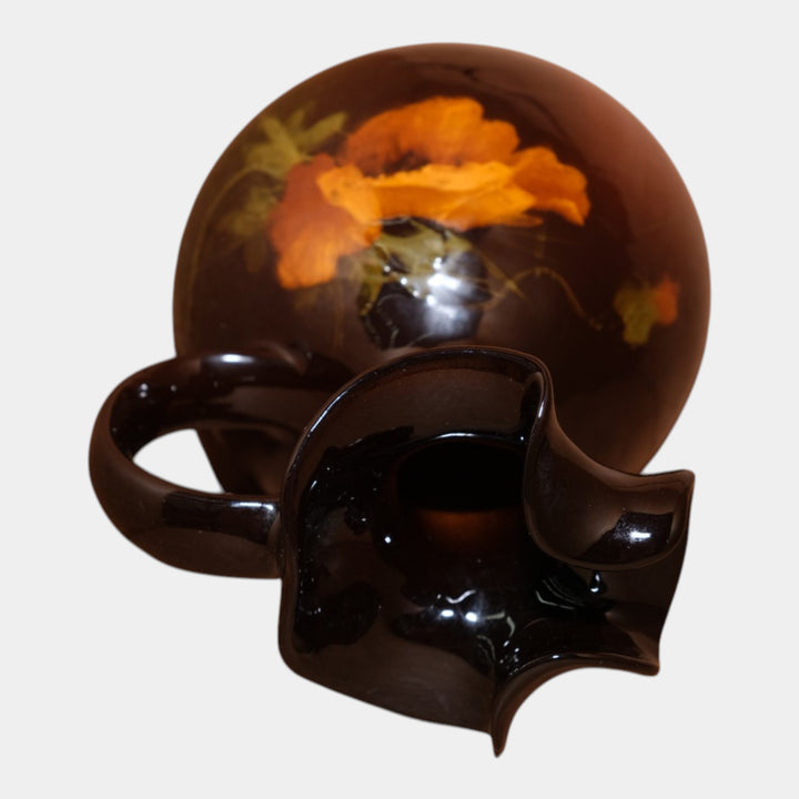 Cambridge Ohio Pottery Standard Glaze Red Poppy Loop Handle Ewer Mary Lillie - Just Art Pottery