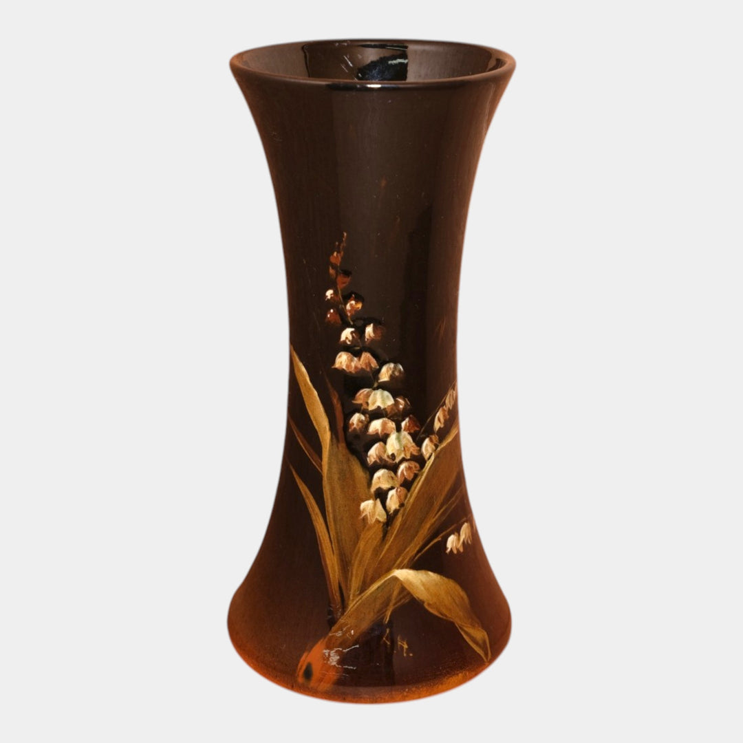 Weller Dickens Ware 1900s Vintage Pottery Lily of the Valley Vase 312 Haubrich - Just Art Pottery