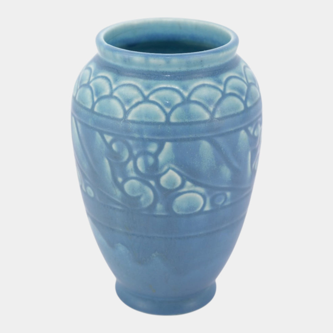 Rookwood 1928 Vintage Art Deco Pottery Matte Blue Ceramic Vase 2853 - Just Art Pottery