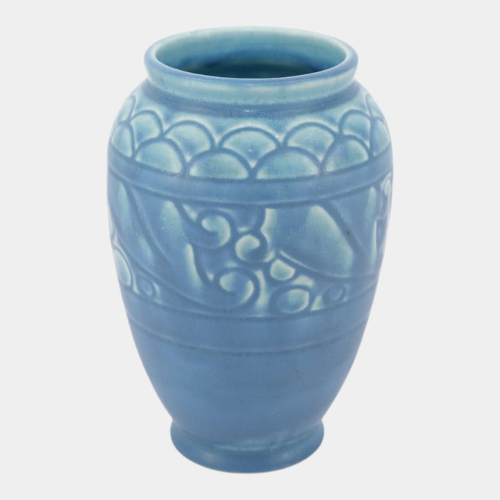 Rookwood 1928 Vintage Art Deco Pottery Matte Blue Ceramic Vase 2853 - Just Art Pottery