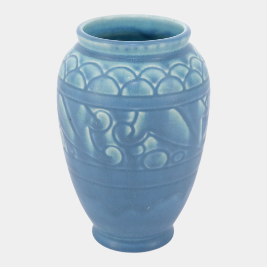 Rookwood 1928 Vintage Art Deco Pottery Matte Blue Ceramic Vase 2853 - Just Art Pottery