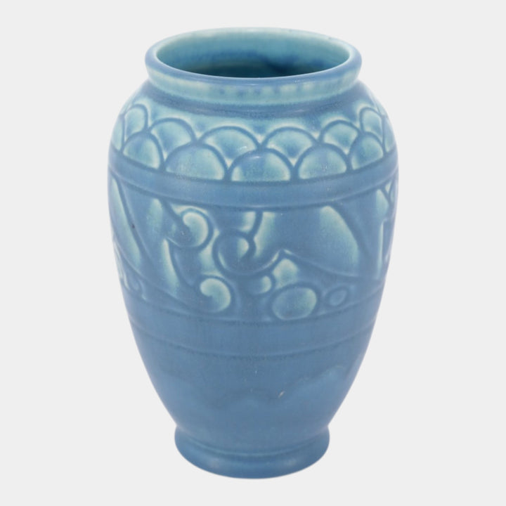 Rookwood 1928 Vintage Art Deco Pottery Matte Blue Ceramic Vase 2853 - Just Art Pottery