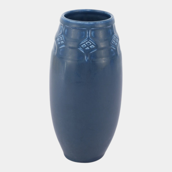 Rookwood 1919 Vintage Arts And Crafts Pottery Dark Blue Ceramic Vase 2435