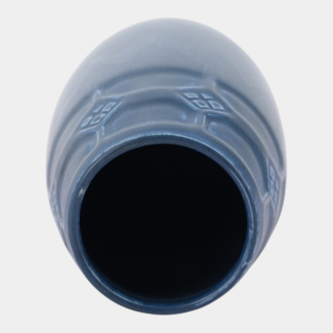 Rookwood 1919 Vintage Arts And Crafts Pottery Dark Blue Ceramic Vase 2435
