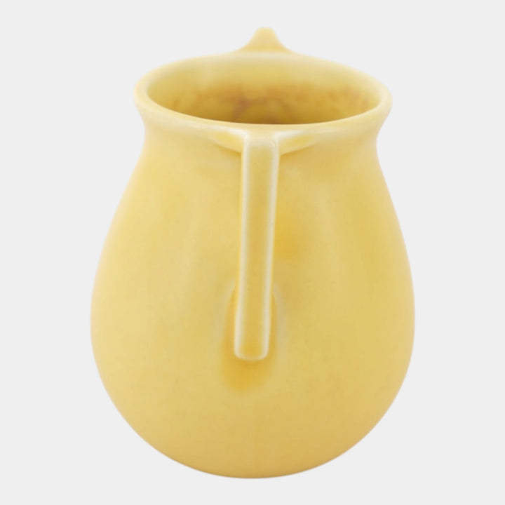 Rookwood 1940 Vintage Arts Deco Pottery Yellow Ceramic Handled Vase 63 - Just Art Pottery