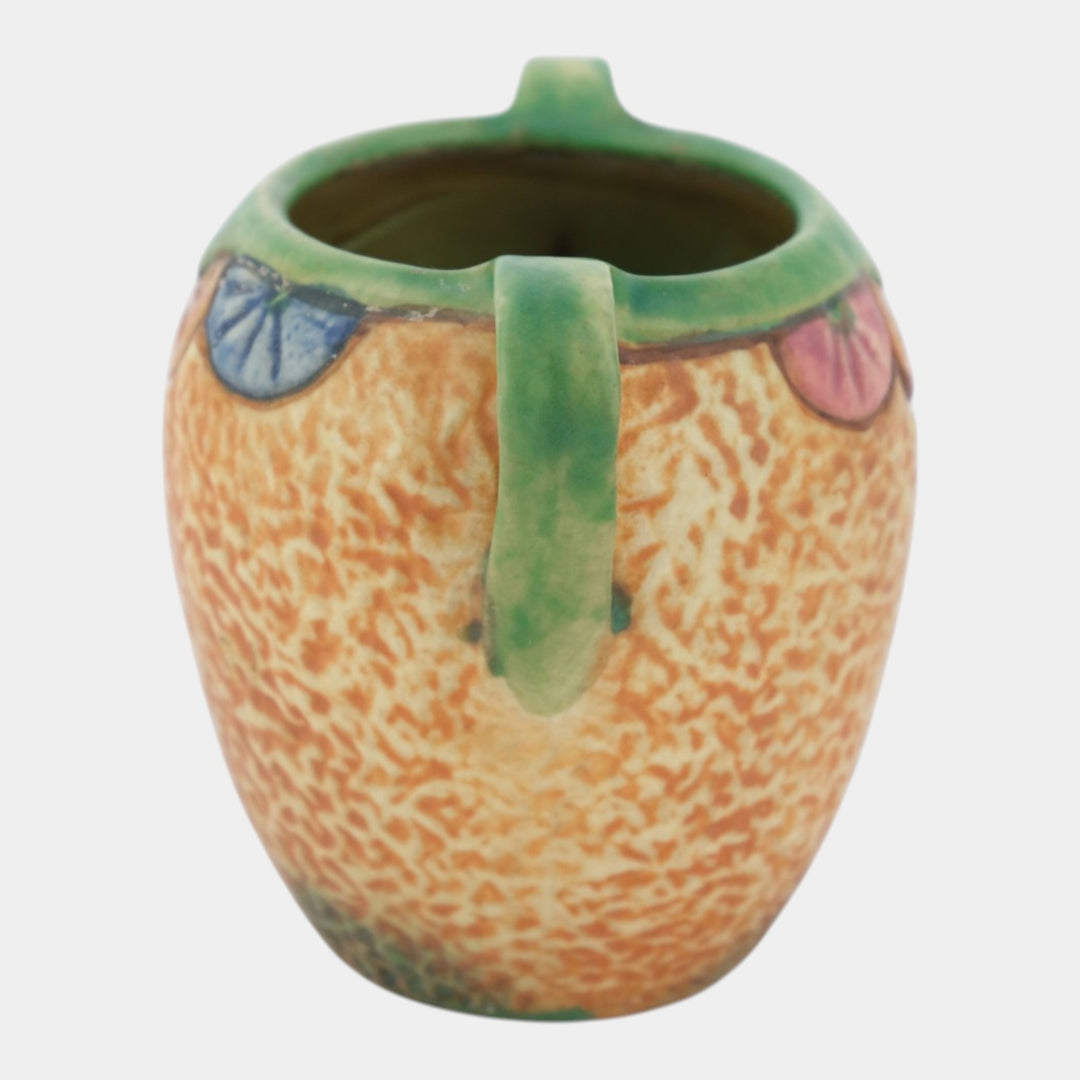 Weller Patra 1930s Vintage Art Pottery Brown Green Ceramic Handled Vase
