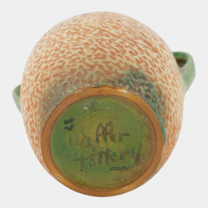 Weller Patra 1930s Vintage Art Pottery Brown Green Ceramic Handled Vase