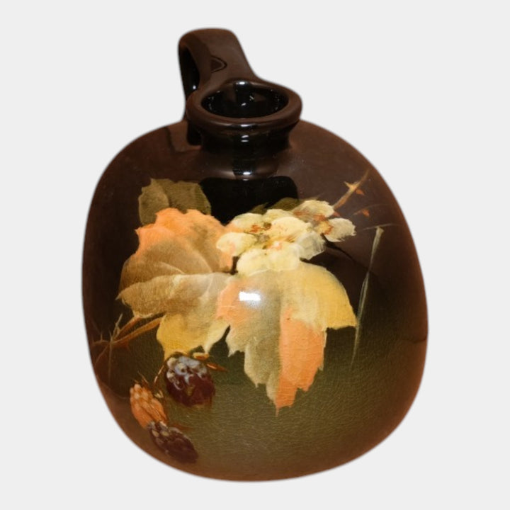 Owens Utopian Early 1900s Art Pottery Hand Painted Berry Vine Jug Timberlake - Just Art Pottery