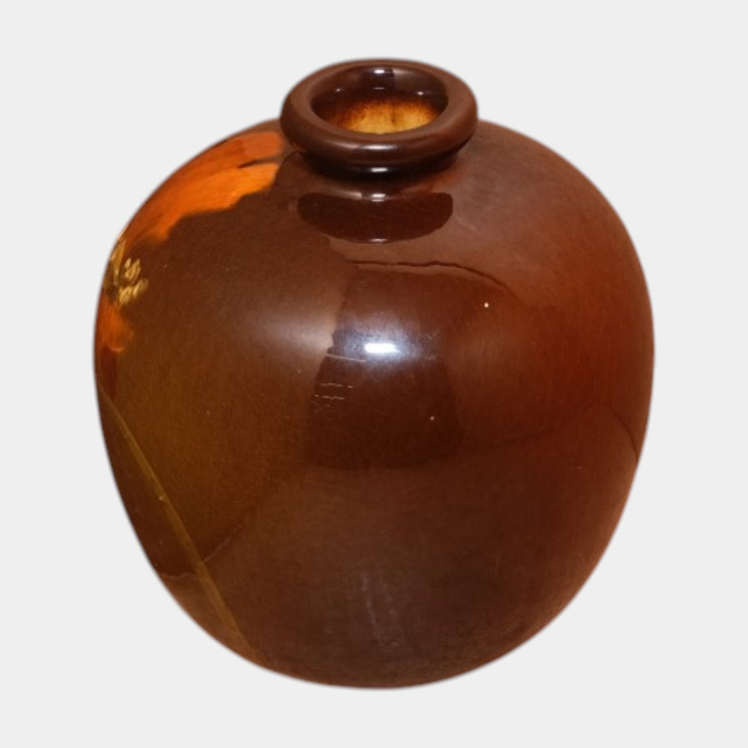 Weller Louwelsa 1900s Antique Pottery Poppy Decorated Ovoid Standard Glaze Vase - Just Art Pottery