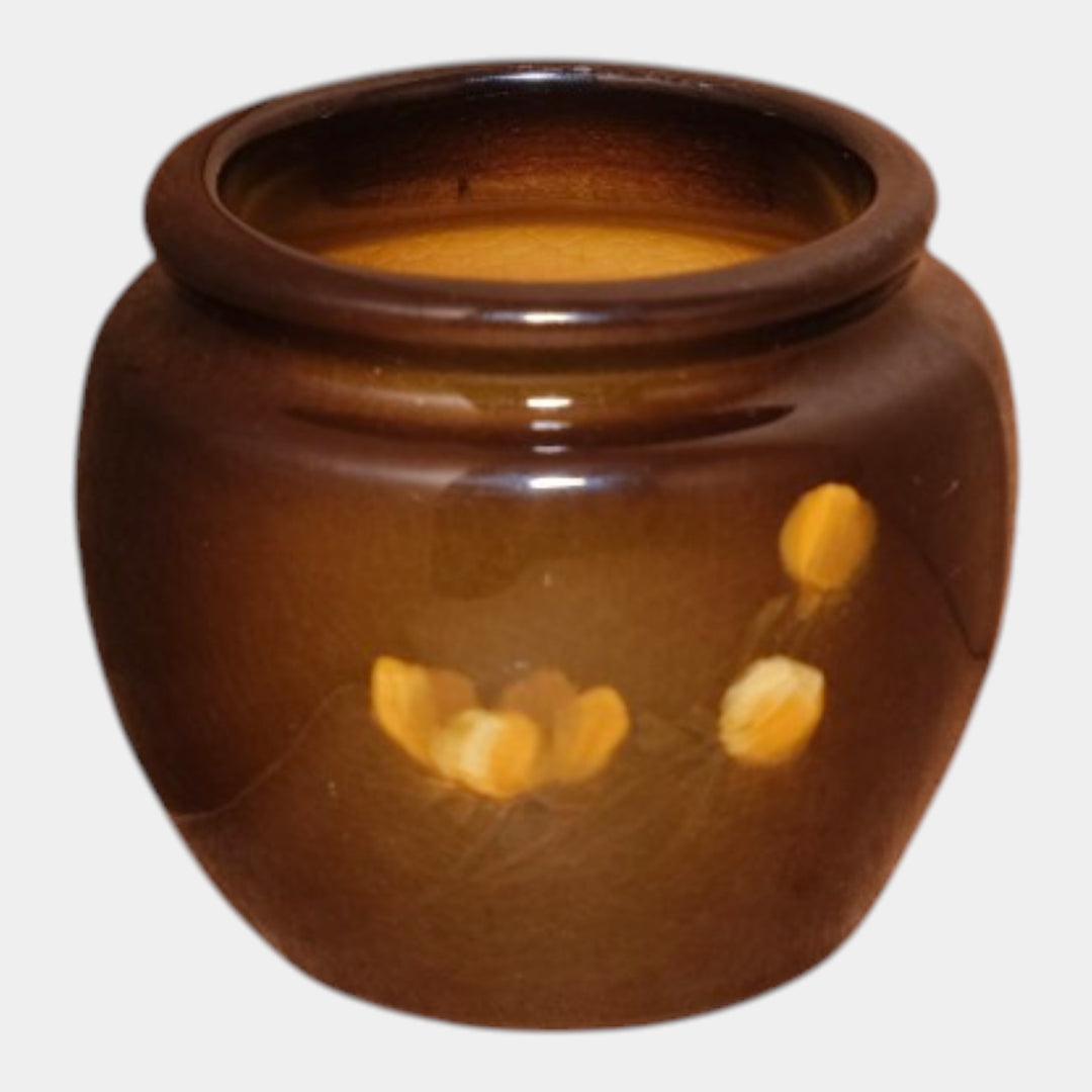 Weller Louwelsa 1900s Art Pottery Brown Standard Glaze Floral Planter Vase - Just Art Pottery