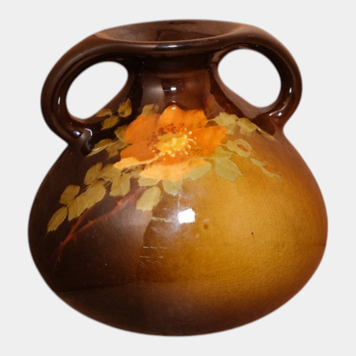 Owens Utopian Early 1900s Art Pottery Hand Painted Floral Ceramic Vase Steele - Just Art Pottery